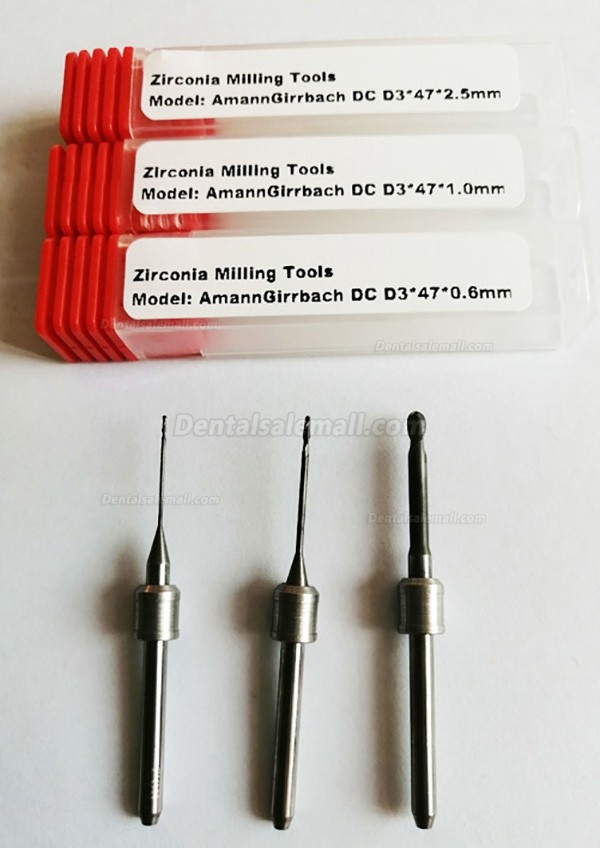 Dental Milling Burs For Zirconia Block Discs PMMA WAX Fit Amann Girrbach Ceramill Motion 2